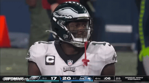 Philadelphia Eagles Player Looking At Scoreboard GIF