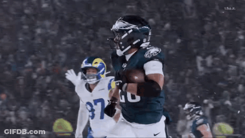 Philadelphia Eagles Player Running With Ball GIF