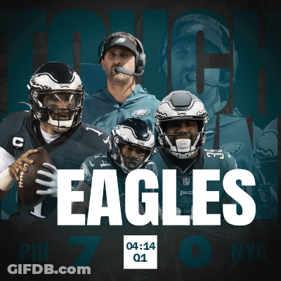 Philadelphia Eagles Poster With Players And Coach GIF