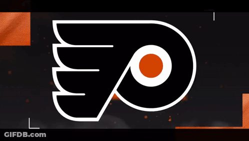 Philadelphia Flyers Logo On Orange Background GIF