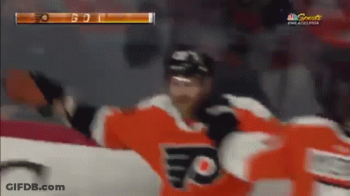Philadelphia Flyers Player Celebrating Goal GIF