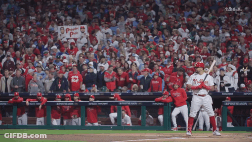 Philadelphia Phillies Baseball Player Swinging Bat GIF