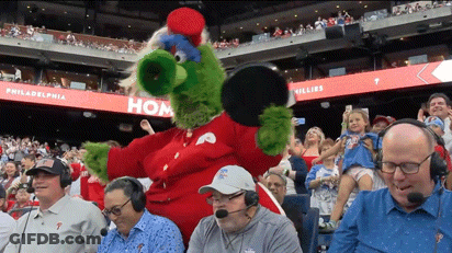Philadelphia Phillies Mascot With Fans GIF