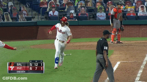 Philadelphia Phillies Player Running To Base GIF