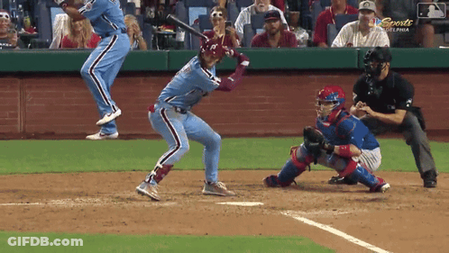 Philadelphia Phillies Player Swinging Bat GIF