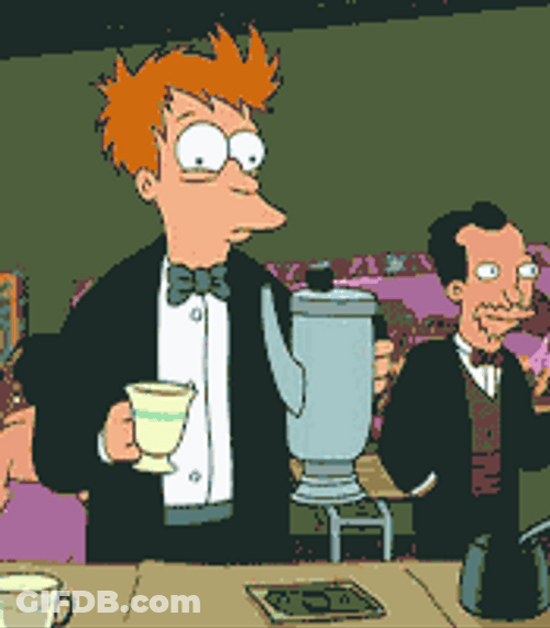 Philip J. Fry Drink Coffee GIF