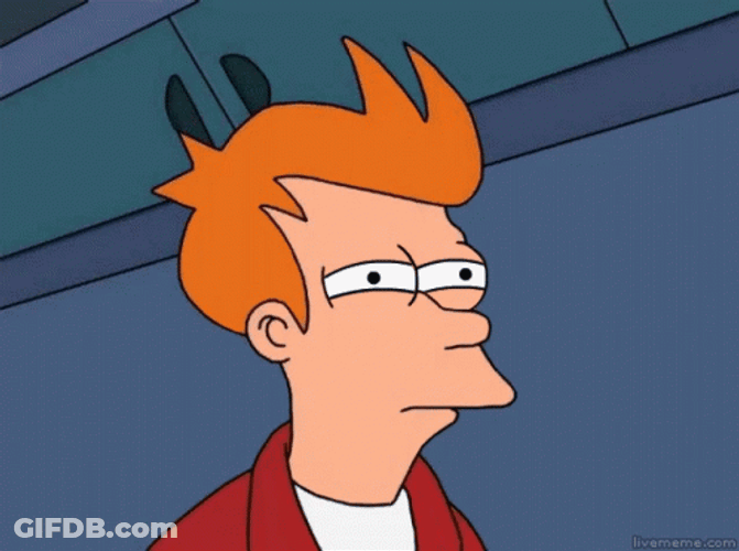 Philip J. Fry Feel Suspicious GIF