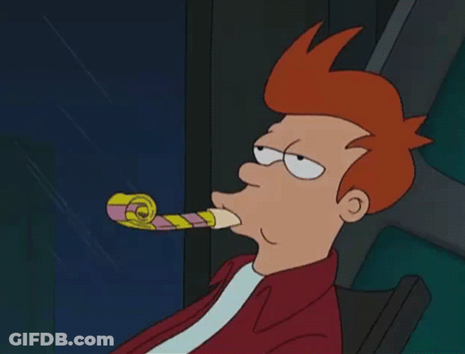 Philip J. Fry Happy New Years GIF