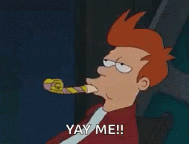 Philip J. Fry Yay Meme Party GIF