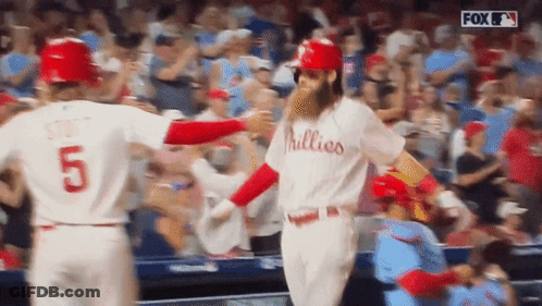 Phillies Baseball Player Being Congratulated GIF