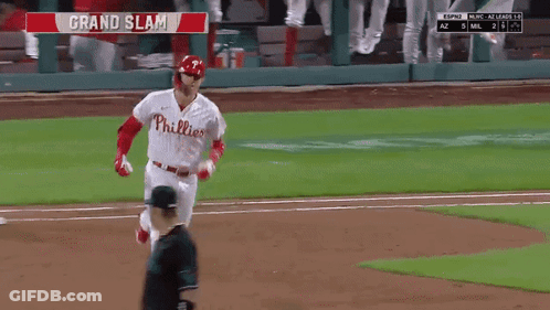 Phillies Baseball Player Celebrates Grand Slam GIF