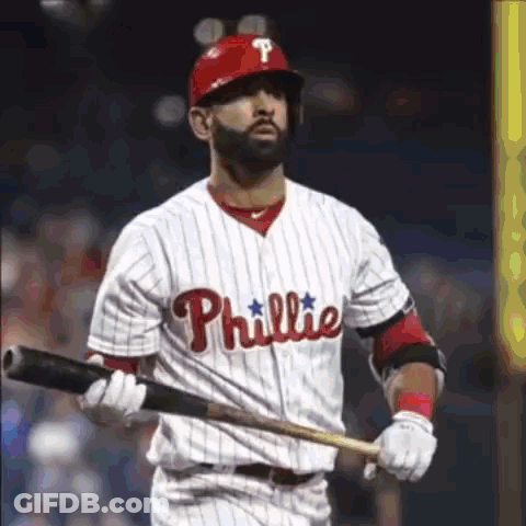 Phillies Baseball Player Holding Bat GIF