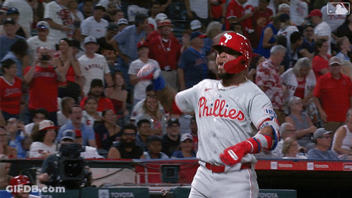 Phillies Baseball Player In Front Of Crowd GIF