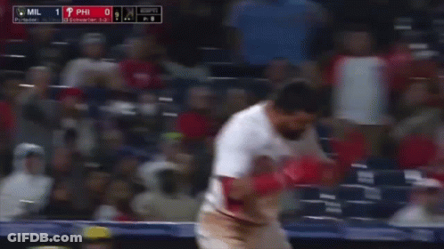 Phillies Baseball Player In Front Of Crowd GIF
