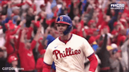 Phillies Baseball Player In Front Of Crowd GIF