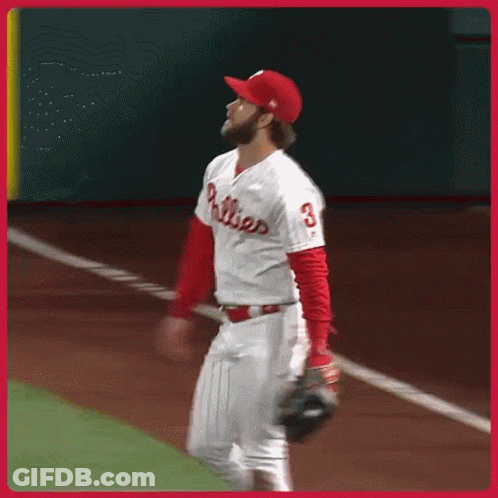 Phillies Baseball Player In Red Hat GIF