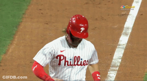Phillies Baseball Player Wearing Red Helmet GIF