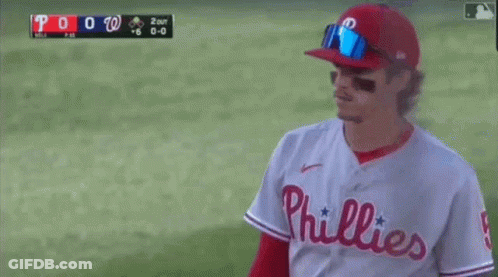 Phillies Baseball Player Wearing Sunglasses And Red Hat GIF