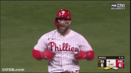 Phillies Player Celebrates Home Run GIF
