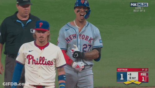 Phillies Player Next To New York Player GIF