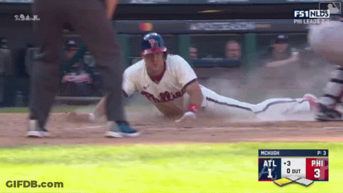 Phillies Player Sliding Into Base GIF