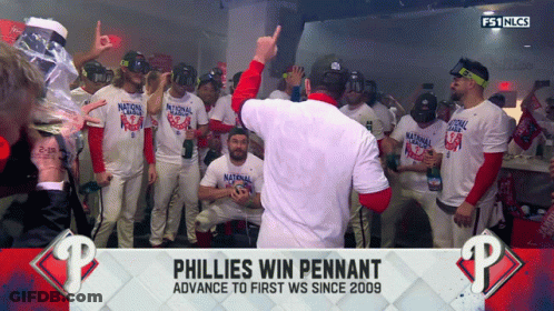 Phillies Win Pennant Advance To First Ws Since 2009 Is Displayed GIF