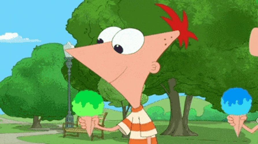 Phineas And Ferb Eating Icecream GIF