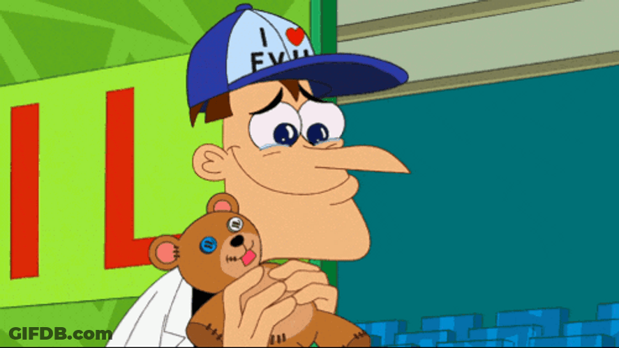 Phineas And Ferb Holding Stuff Toys GIF