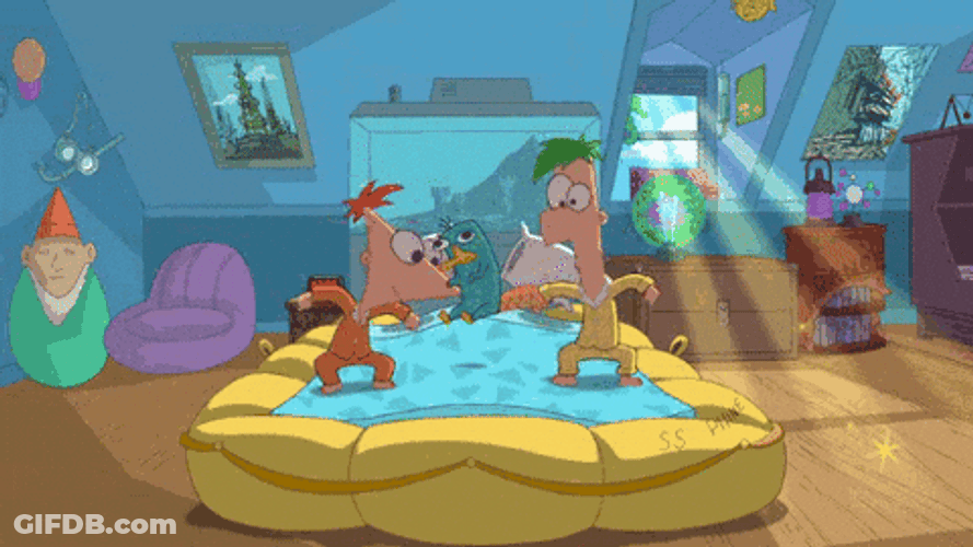 Phineas And Ferb The Movie Jumping GIF