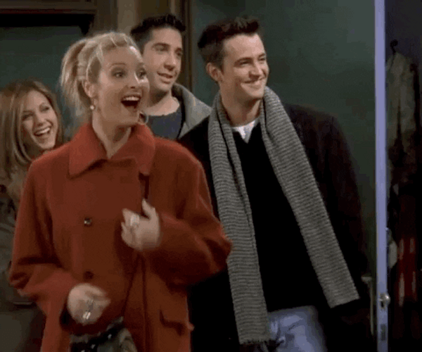 Phoebe Buffay Jumping With Friends GIF