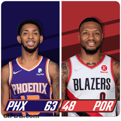 Phoenix And Blazers Basketball Players GIF