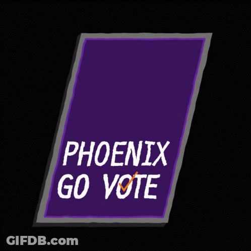 Phoenix Go Vote Sign Next To Envelope GIF