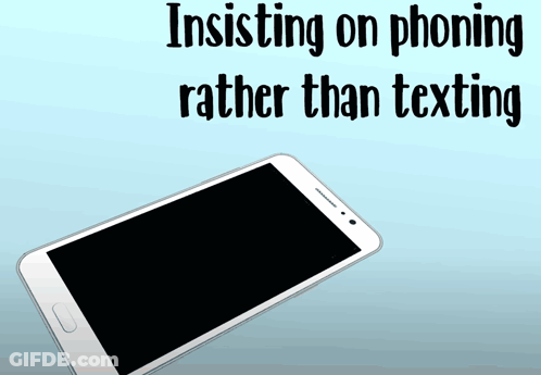 Phone Ad Insisting On Phoning Rather Than Texting GIF