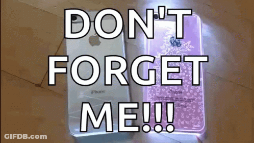 Phone Case Saying Don't Forget Me Next To Phone GIF