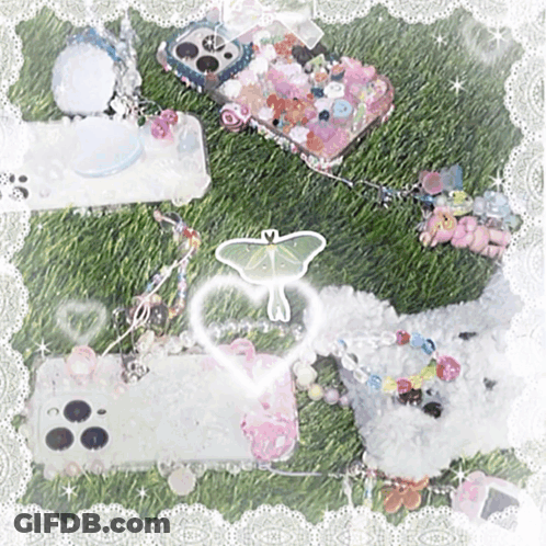 Phone Case With Butterfly On Green Field GIF