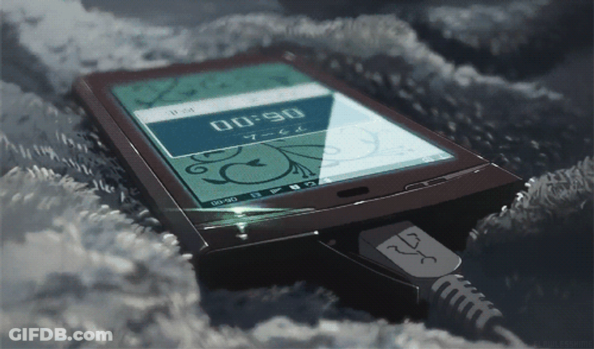 Phone Charging Anime Scenery GIF