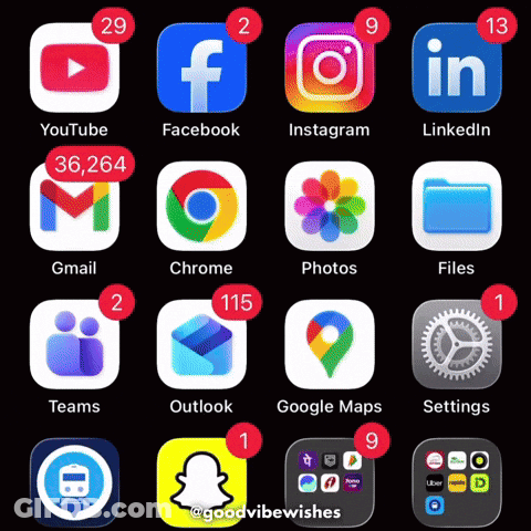 Phone Home Screen With Social Media Icons GIF