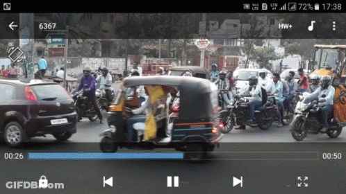 Phone Screen Showing Busy Street Video GIF