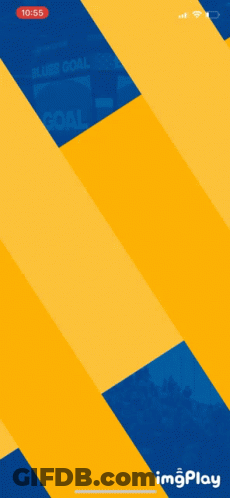 Phone Screen With Blue And Yellow Background At 10:55 GIF
