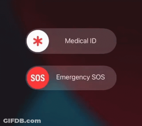 Phone Screen With Medical ID And SOS Buttons GIF
