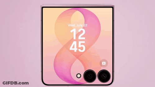 Phone Showing 12:45 On Pink Background With Apps GIF