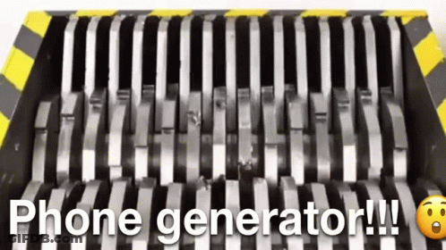Phone Shredder With Phone Generator Text GIF
