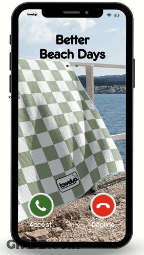 Phone With Checkered Towel And Better Beach Days GIF