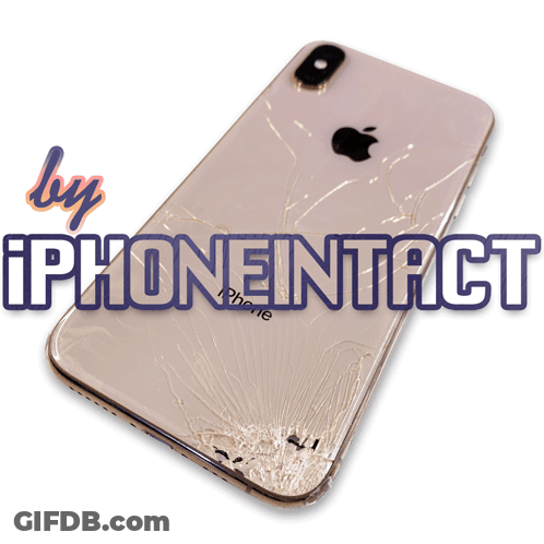 Phone With Cracked Screen Saying Iphoneintact GIF