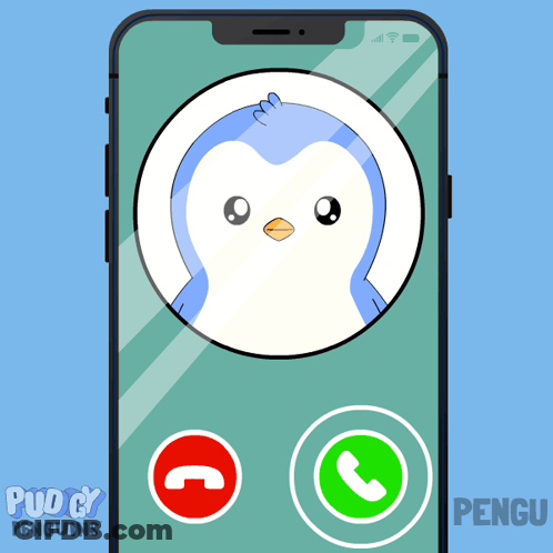 Phone With Penguin Picture And Puddy Penguins GIF