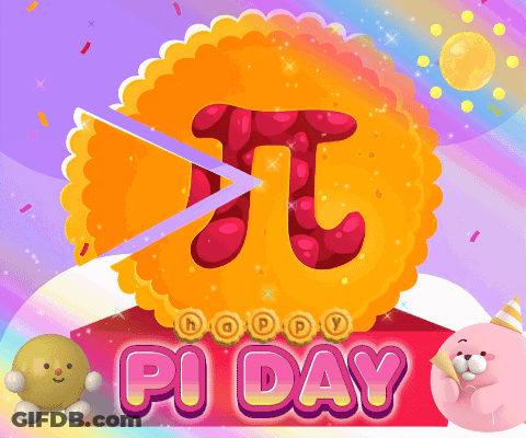 Pi Day Cartoon Pie And Bear GIF