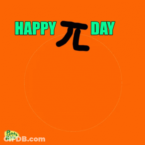 Pi Day Greeting Card With Cartoon Character GIF