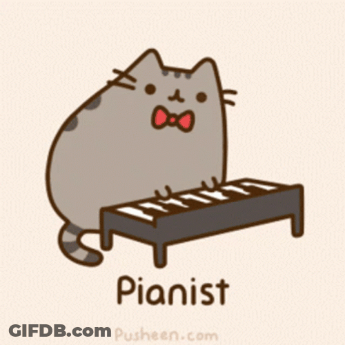 Pianist Pusheen Playing Piano GIF