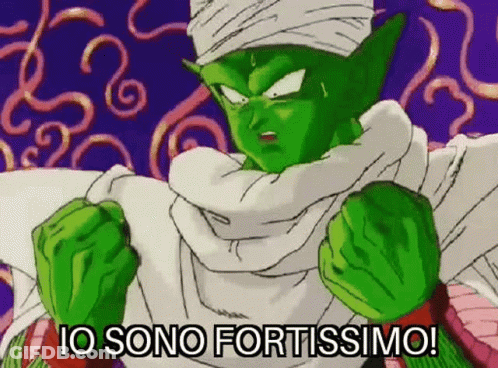 Piccolo Making Funny Face Saying Io Sono Fortissimo GIF