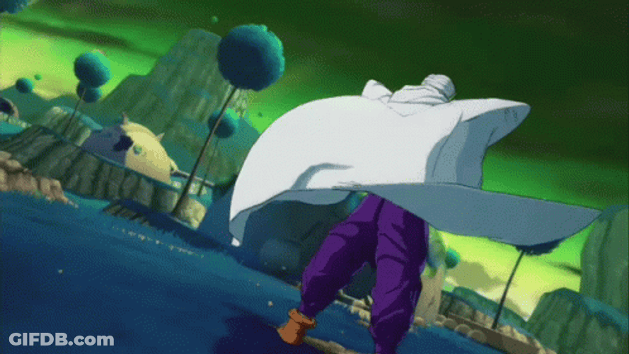 Piccolo Removing Cloak GIF